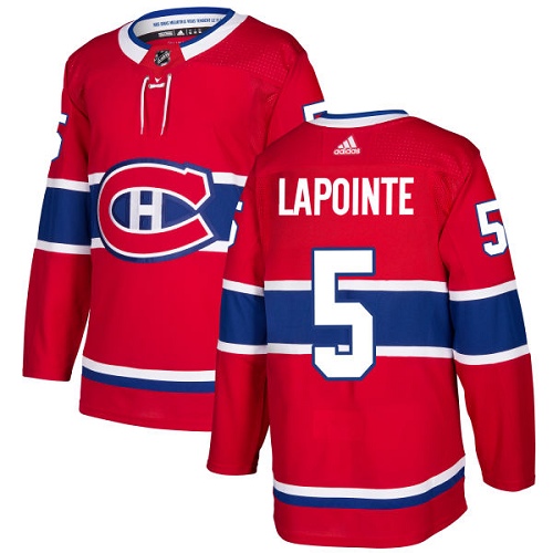 Adidas Men Montreal Canadiens #5 Guy Lapointe Red Home Authentic Stitched NHL Jersey